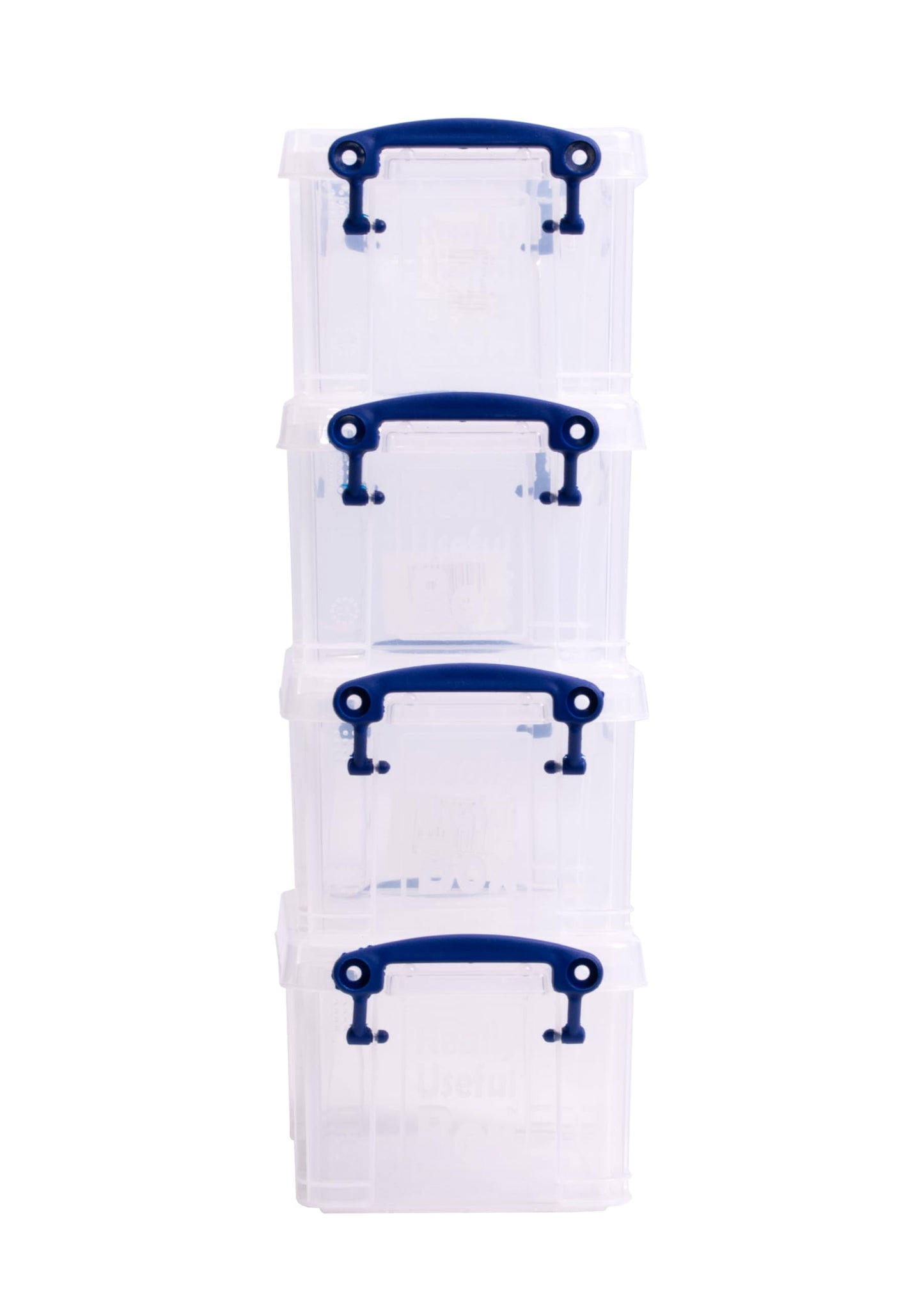 Really Useful Plastic Storage Box 0.7 Litre Clear (Pack of 4)