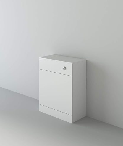 VeeBath Linx BTW Back to Wall WC Toilet High Gloss White Bathroom Furniture Concealed Cistern Cabinet Unit - 600 x 300mm