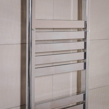 Warmehaus Designer Flat Panel Heated Towel Rail Radiator 1200 x 500 Chrome
