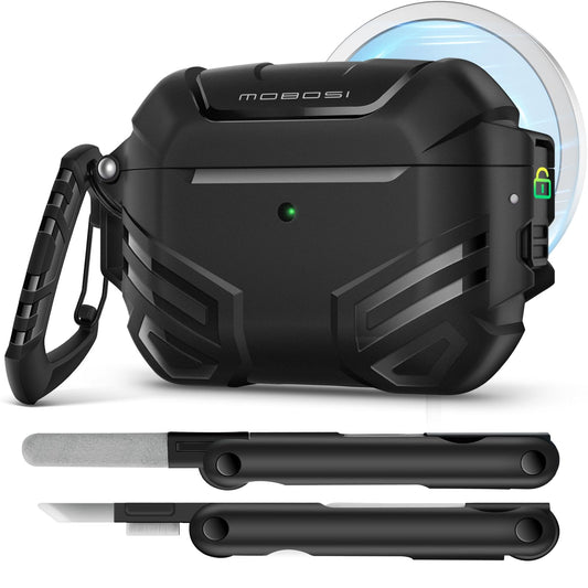 MOBOSI for AirPods Pro 3 Case Cover with Cleaner Kit & Keychain, Compatible with MagSafe, Compatible with Airpod Pro Case 3rd Gen Shockproof
