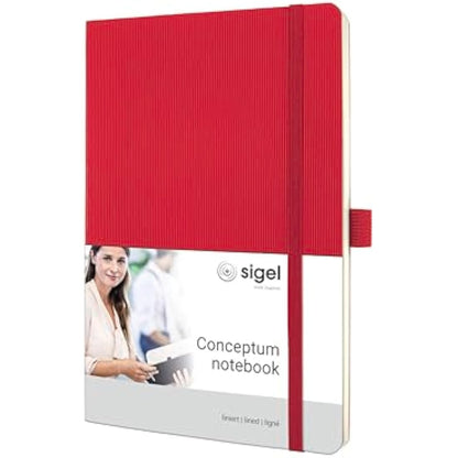 Sigel CONCEPTUM A5 Lined Softcover Notebook - Red
