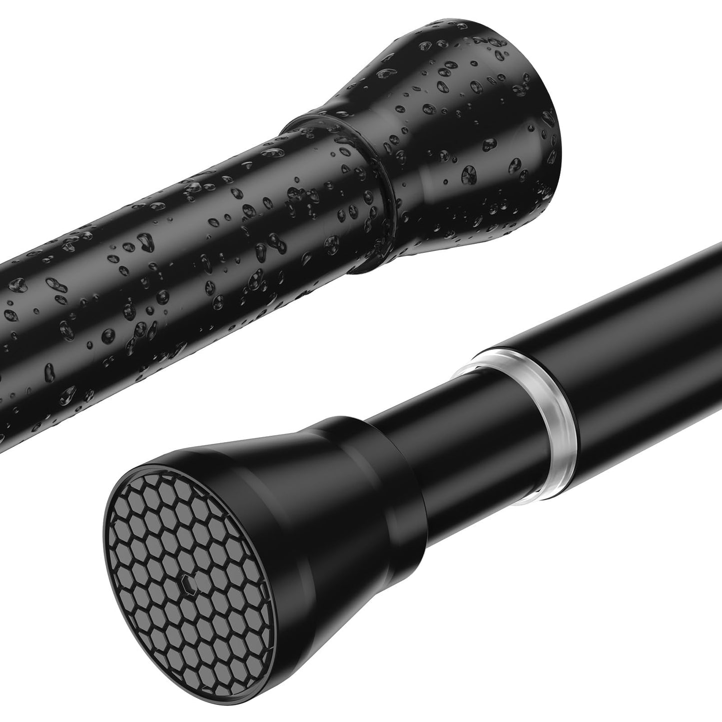 Shower Curtain Rail Extendable Curtain Poles 75-160cm Black Tension Rods for Curtains Extendable Shower Curtain Rod Telescopic Curtain Pole Spring Rod