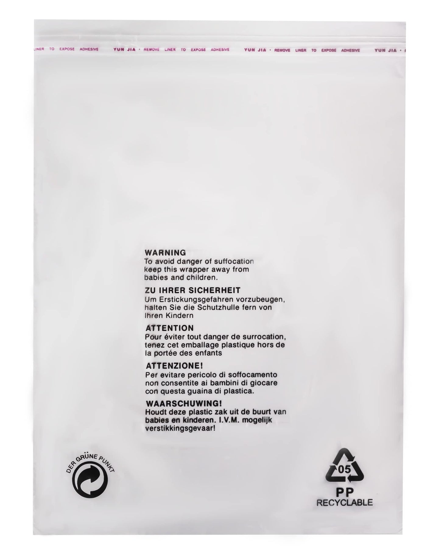 TP4U - 100 Self Seal Garments Bags 10'' x 12'' Clear Plastic Resealable Polypropylene Transparent Safety Warning Clothes Shirt T-Shirt Display