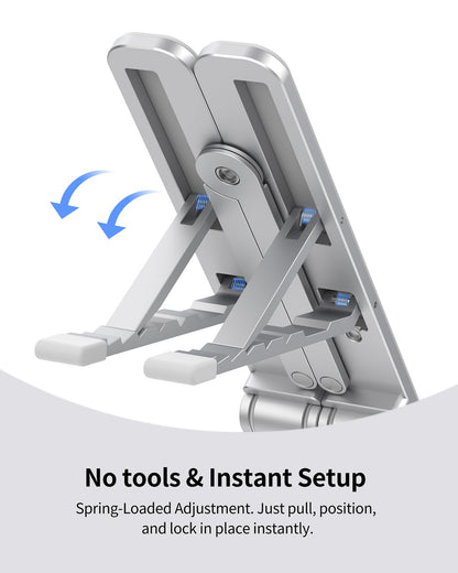 SODI 2026 2-in-1 Foldable Laptop Stand, Tablet and iPad Stand, Lightweight 210 g, 6-Level Adjustable Aluminium Laptop Riser with Heat Dissipation
