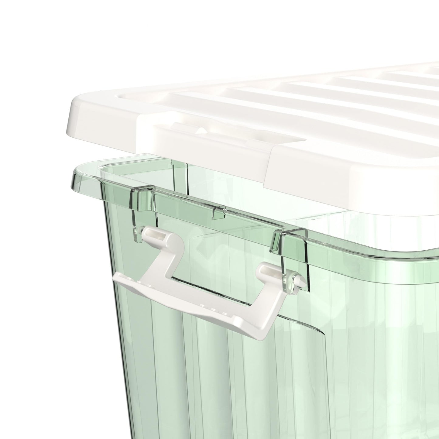 Cetomo 15L*6 Storage Boxes with Lids, Plastic Storage Box with Secure Side Latches, PP Nestable and Stackable Clear Organizer for Home, Office