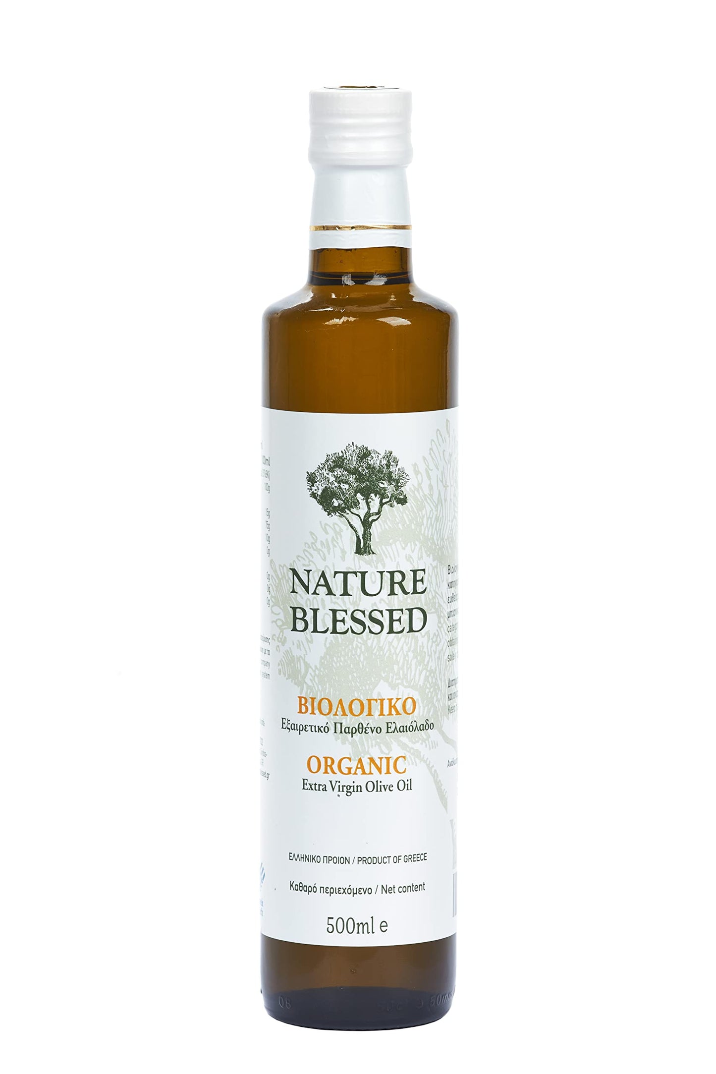 Nature Blessed Greek Organic Extra Virgin Olive Oil 500 ml Glass