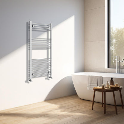 NRG Chrome Heated Towel Rail Straight Designer Radiator, 1200×500mm