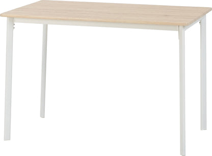 Seconique Riley Large Dining Set with 4 Dining Chairs,White/Light Oak
