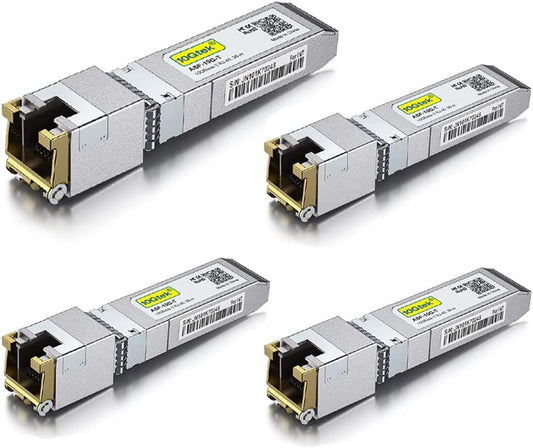 10Gtek [4 Pack 10G SFP+ to RJ45 Module 30-meter, 10GBase-T Copper Transceiver Compatible for Cisco SFP-10G-T-S, Ubiquiti UniFi UF-RJ45-10G, Netgear,