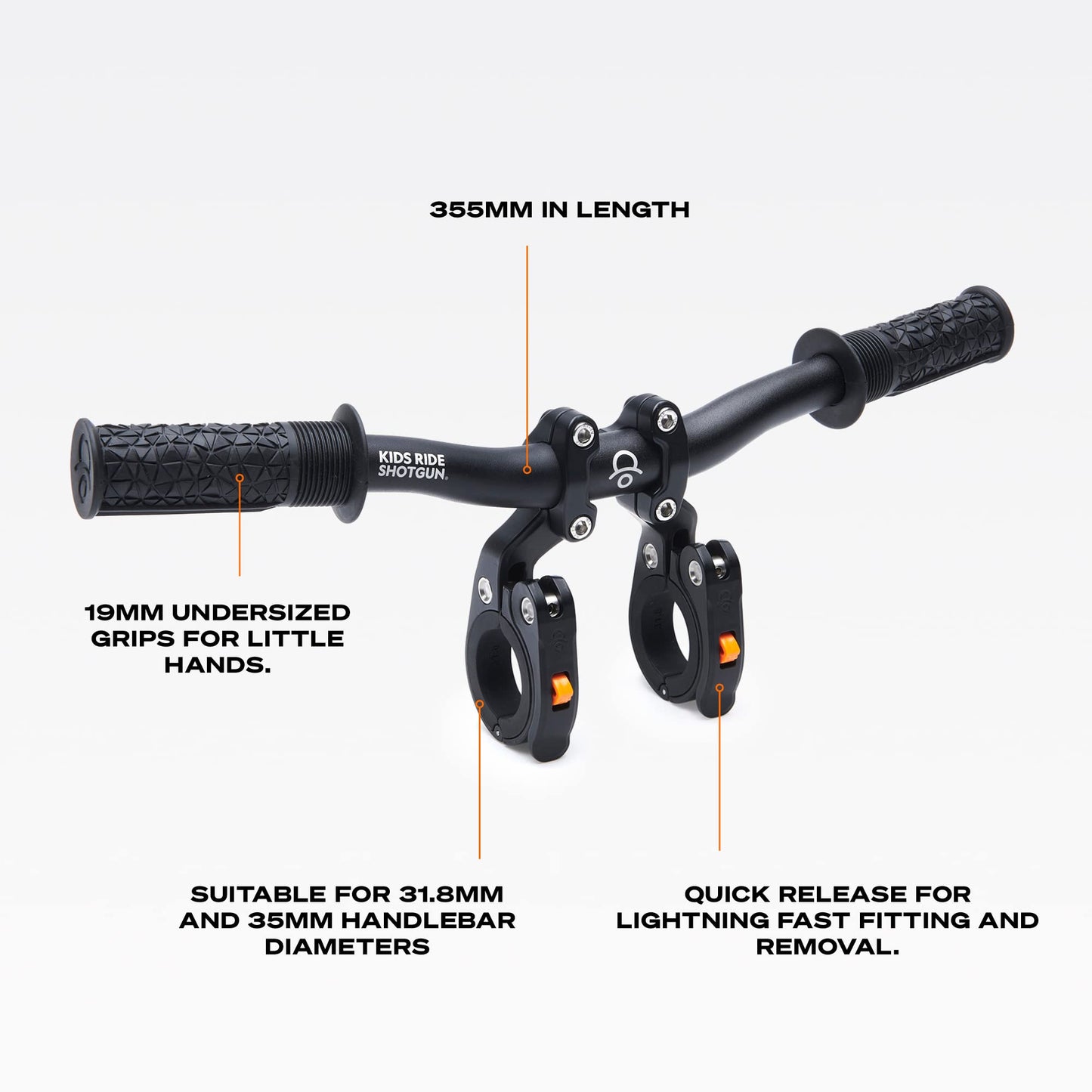 Kids Ride Shotgun Kids MTB Handlebar Attachment | Accessory for the Shotgun Mountain Bike Child Seat | Easy Fitting and Removal (Pro Handlebar