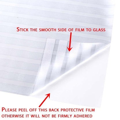 VSUDO Privacy Window Film, Frosted Stripe Pattern Window Tint for Home, Static Cling Window Glass Stickers (90x400 cm)