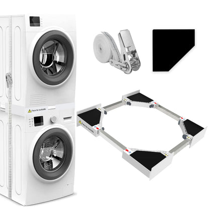 NIUXX Universal Stacking Kit for Washer and Dryer, Adjustable Stacking Frame Kit Fit for 46-66 cm Washing Machine and Tumble Dryers, Stacking Shelf