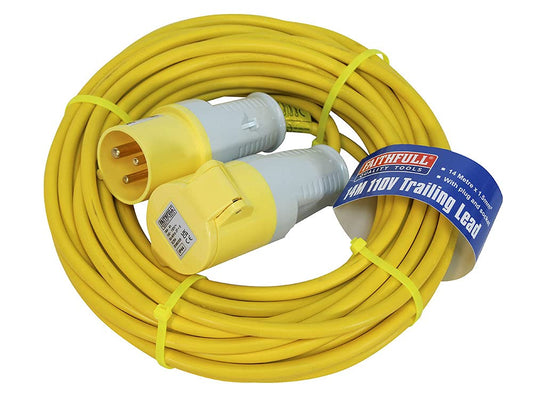 Faithfull FPPTL14ML 14 Metre L/V Trailing Lead Extension Lead 110V 16A 1.5mm Cable