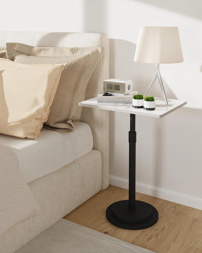 GUOHNHE Rectangle Drink Table, Height Adjustable Stand, 1 Pack, White