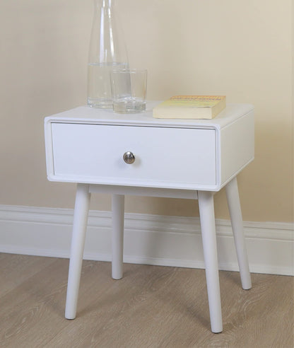 ASPECT Niva Bedside Table With One Drawer (White)