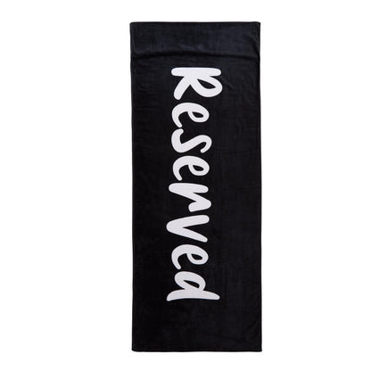 Catherine Lansfield Reserved Beach Sun Lounger Towel 78x200cm Black