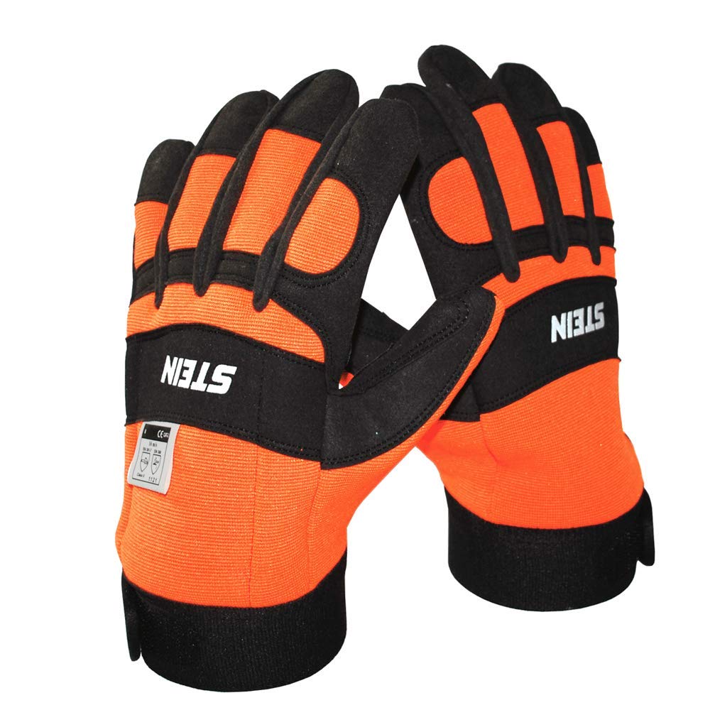Stein Chainsaw Protective Gloves Class 0 Size 9 ? EN 381-7 Left-Hand Saw Protection with Kevlar Stitching & Reinforced Palm Forestry PPE