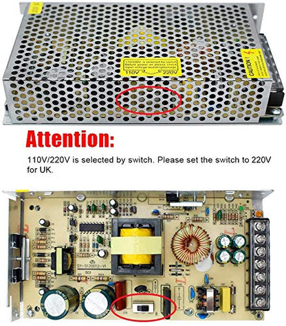 inShareplus 24V 18.75A 450W, DC Universal Regulated Switching Power Supply, 110/220V AC to DC 24 Volt LED Driver, Converter, Transformer for LED Strip Light, CCTV, Computer Project, 3D Printer