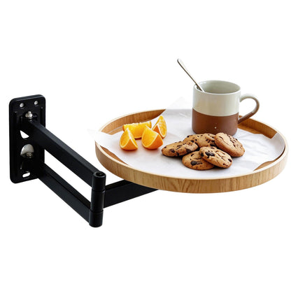 Ysislybin Wall Mounted Folding Table, Bedside Folding Coffee Table, 180° Rotating Floating Shelf Foldable Space-Saving Desk