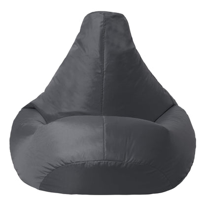 Bean Bag Bazaar High Back Recliner Bean Bag Chair, Dark Grey, Indoor Outdoor Beanbag, Water Resistant Fabric, Large Beanbag with Filling Included