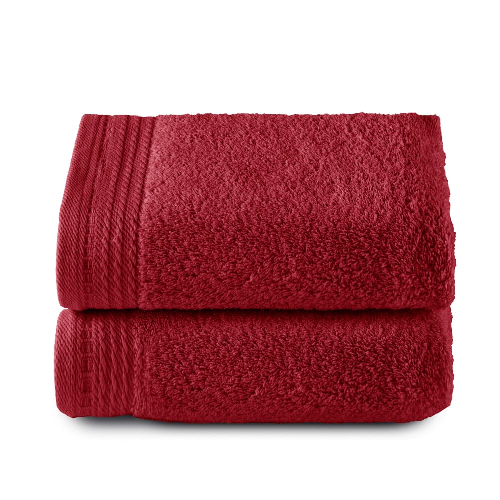 Top Towel - Premium - Large Bath Towels - Bath Towels -2 Hand Towels -50 x 100 cm - 100% Cotton - 600 g - Maroon