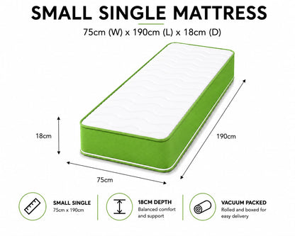 eXtreme comfort ltd Cooltouch Colours Green Small Single Mattress