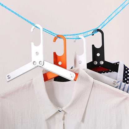 Clothes Hanger, Foldable Travel Hanger with Windproof Hook High Strength Travel Essentials Clothes Drying Rack for Home, Camping, Hotel