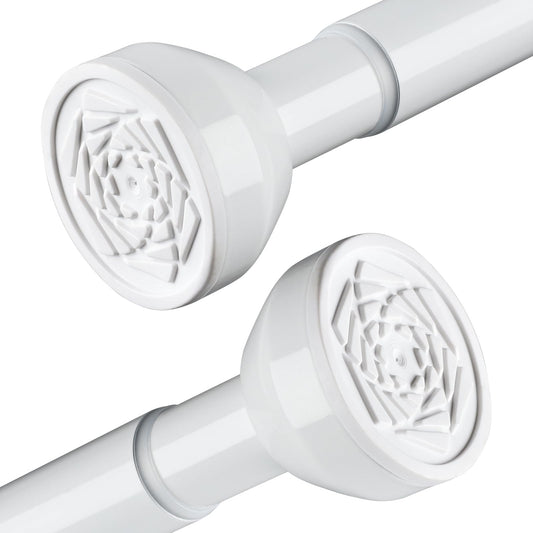 Shower Curtain Pole 125-205cm Stainless Steel Shower Curtain Rod Tension Rod for Curtains No Drill Extendable Curtain Poles Shower Curtain Rail for