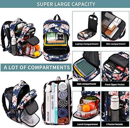 HILUSEN Travel Laptop Backpack for Men,Water Resistant Lunch Backpack Work Backpack with USB Charging Port