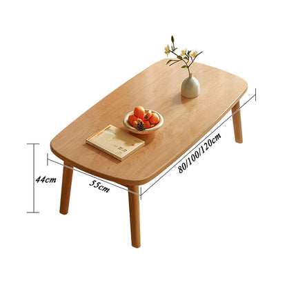 CUEYU Portable Folding Coffee Table Rectangle Small, Floor Sitting Low Table Small Space Minimalist Japanese Tatami Room, for Bedroom, Living room