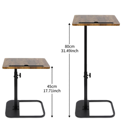 Kiss Me TV Tray Table Small Adjustable C Shaped Side Table with Phone Slot