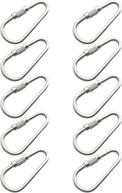 JIzian 10 Pcs Silvery Parrot Toy Hook Stainless Steel Parts Heavy Duty Metal Hooks Suitable for Most Bird Or Small Animal Hanging Toys Parrot Bird