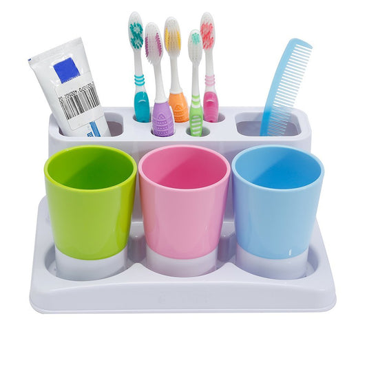 Eslite Bathroom Toothbrush Toothpaste Stand Holder Plastic Storage Rack Box Set