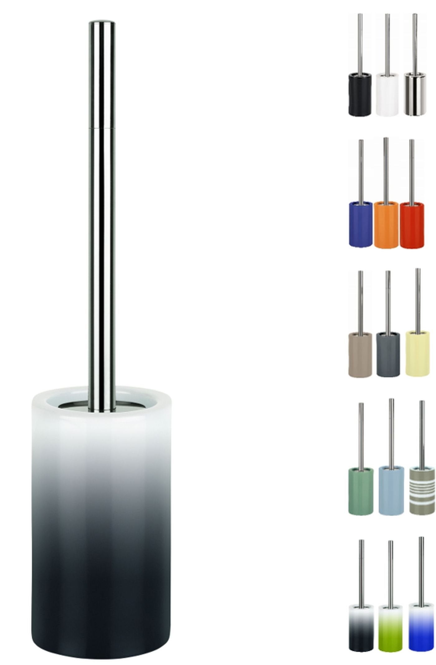 Spirella Porcelain Tube Gradient Toilet Brush, Black