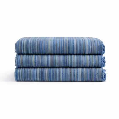 WEFLORIA Turkish Cotton Peshtemal Towel – Lightweight Quick Dry Beach Towel – Large Hammam Spa Towel for Beach, Bath, Travel and Pool (blue)