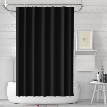 COSORO PEVA Shower Curtain 180x180cm,Heavy Duty Plastic Black Weighted Shower Curtains Mould Proof Resistant Waterproof Bath Curtains with 3 Magnet