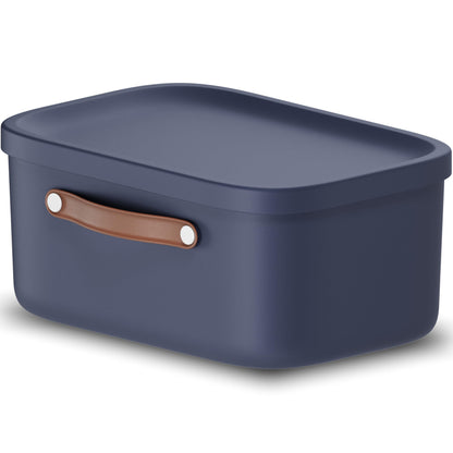 Rotho Maloja Storage box 12 l, Plastic (PP recycled), 12 (39.5 x 26.5 x 17.7 cm), Blue