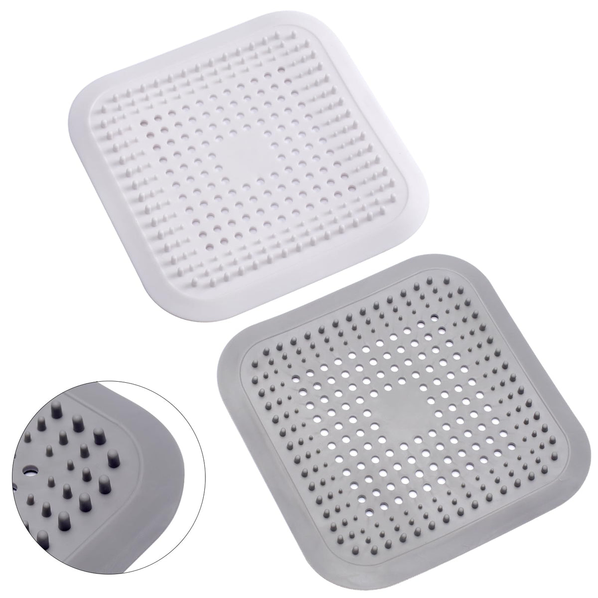 Alyvisun 2Pcs Silicone Shower Hair Catcher with Suction Cup