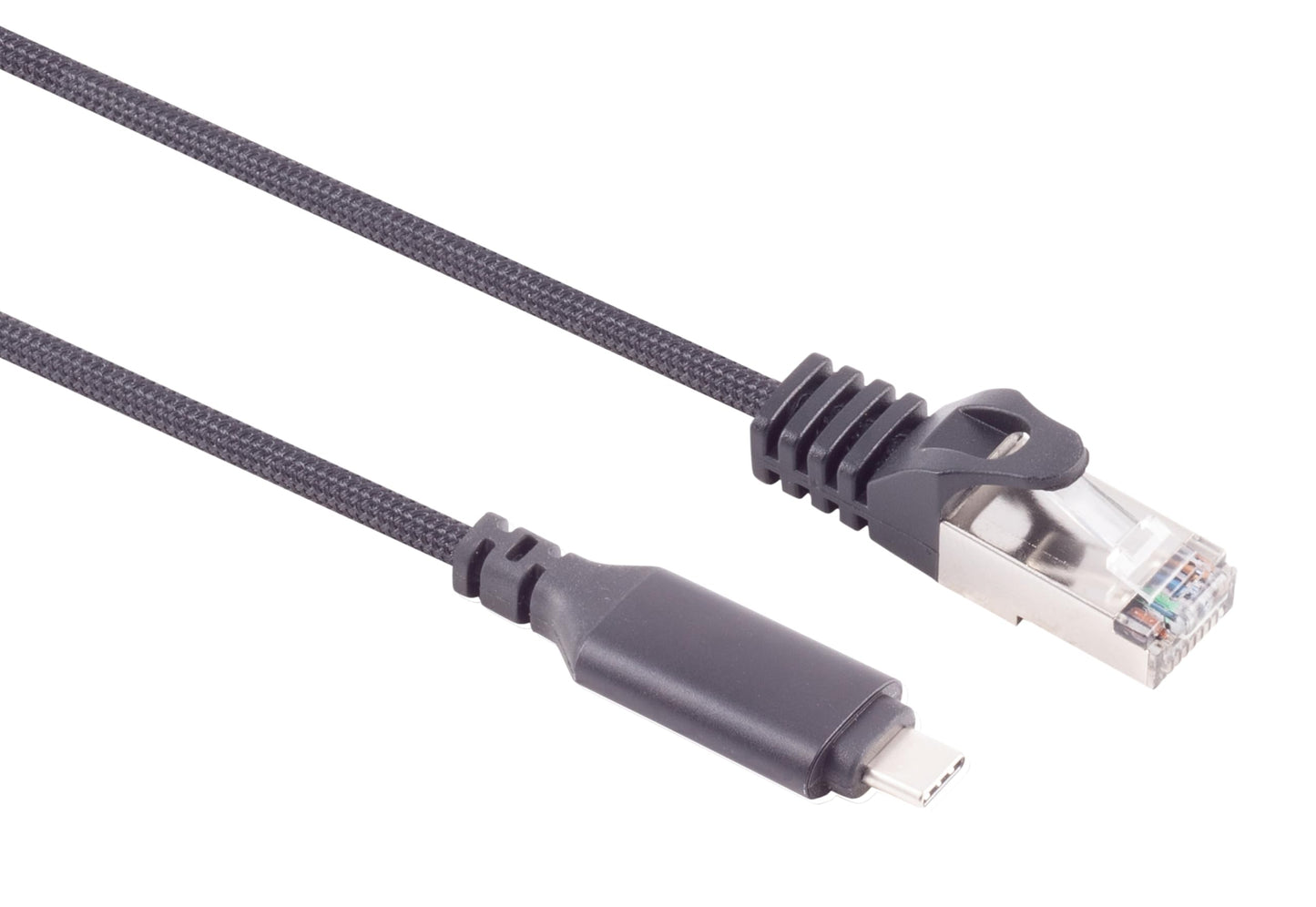 1aTTack.de 15m USB-C to LAN adapter cable 1 piece cable 1 Gbit data transfer USB C 3.1 to RJ45 Ethernet Cat6 cable compatible with smartphone laptop