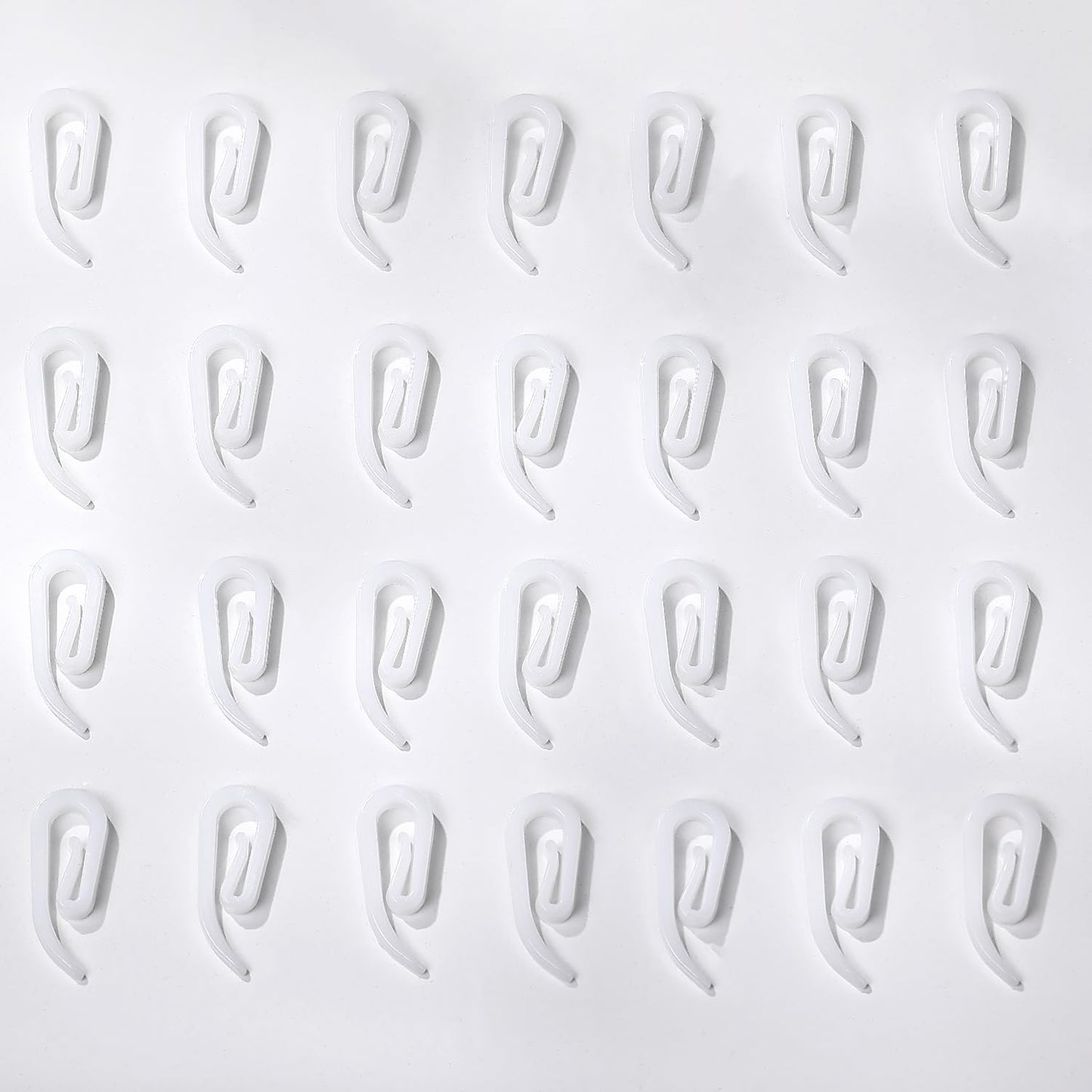 Curtain Hooks Plastic White Pack of 120, 2.8x1.2cm, Drapery Hooks for Windows, Doors and Shower Curtains Fits Most of Curtains