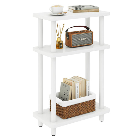 IBUYKE Narrow Side Table, 3-Tier End Table with Storage Shelf Black, Slim Small Table, 40x18x62.5cm,Thin Bedside Table for Living Room Bedroom Office,