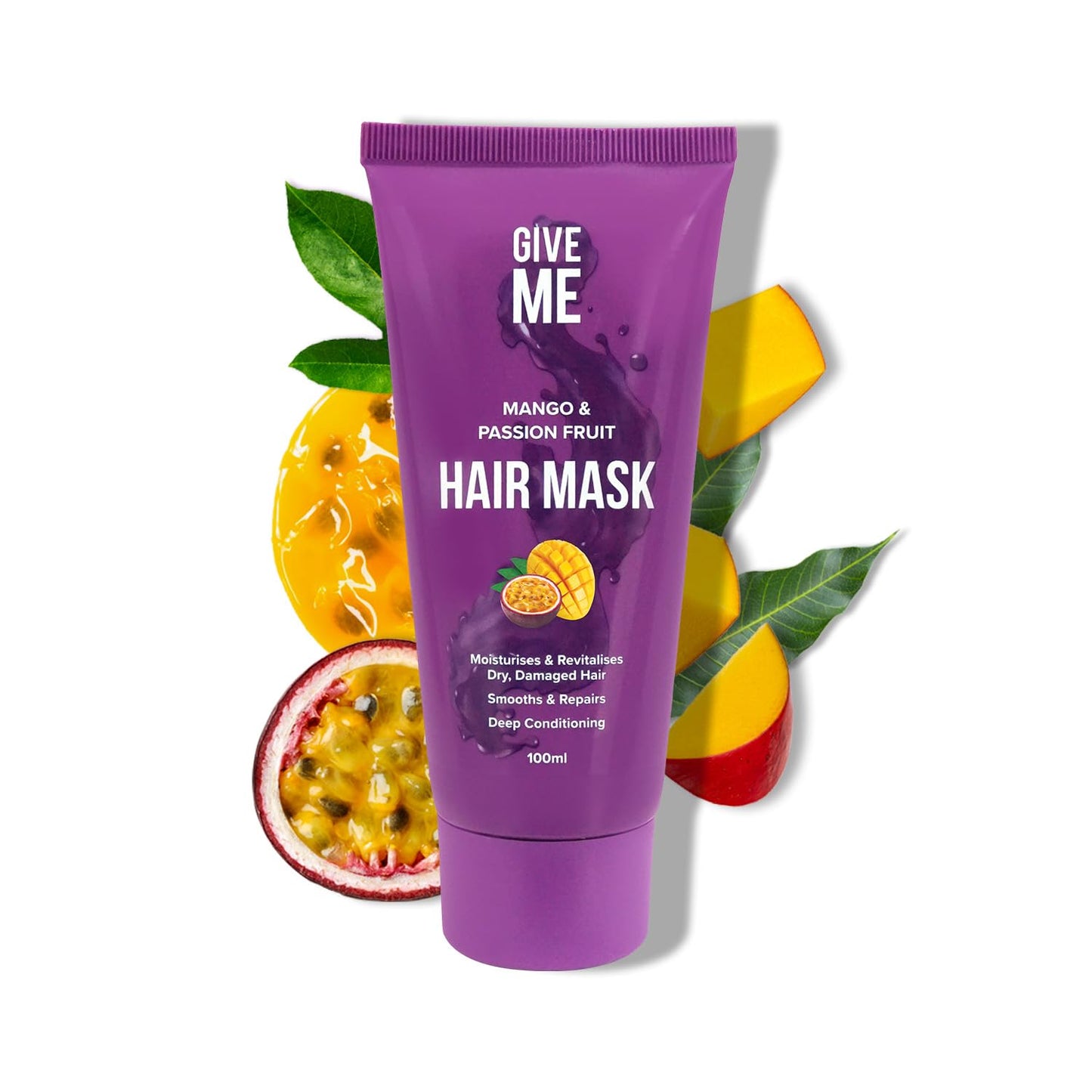 Give Me Cosmetics, Hair Mask for Dry Damaged Hair, Mango & Passion Fruit, Deep Conditioning, Intensely Hydrating Formula, Smoothes & Repairs, Salon