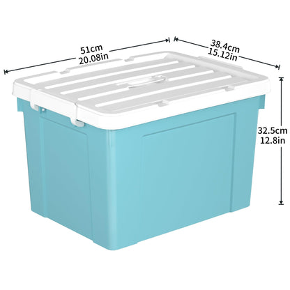 Cetomo 45L*4 Storage Boxes, Carry Plastic Storage Box with Lids, Organizing Container with Handle and Secure Latching Buckles, Stackable, Nestable