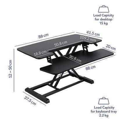 FLEXISPOT Standing Desk Converter 91.5 cm with Wide Keyboard Tray