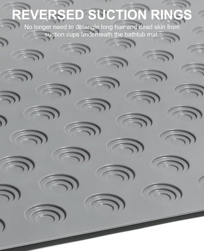 Yolife No Suction Cup Bath Mat: 40x100CM Extra Long Bathmat│Perfect for Refinished Bathtub Mat│Made of Nature Rubber│a Blessing for the Elderly and