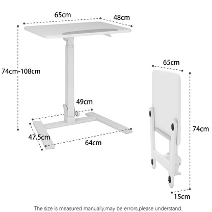 PUNCIA Adjustable Height Small Standing Desk Foldable Laptop Table White
