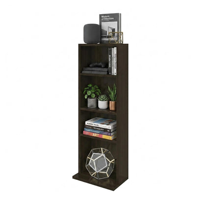 CTESNE【Sturdy Build&Easy Assembly 4 Tier Wooden Book Shelf with Anti-Tipping Kits,Thick Frame Bookcase,Open Living Room Furniture,Book Case for
