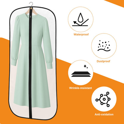 6 Pack Garment Bags, PEVA Translucent Clothes Covers, Suit Bag 47in