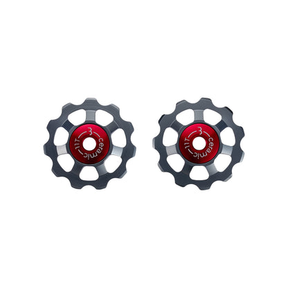 BBB Cycling 11-T Ceramic 7075 Aluminium Alloy Derailleur Jockey Wheels SRAM Shimano and Campagnolo Compatible Pulleys Ceramic Bearings 9- 10- and