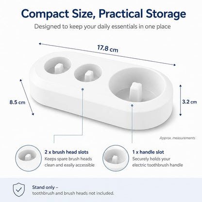 Electric Toothbrush Head Holder – Toothbrush Stand for Oral B Electric Toothbrush Heads – Bathroom Storage Organiser – White Tooth Brush Holder Set